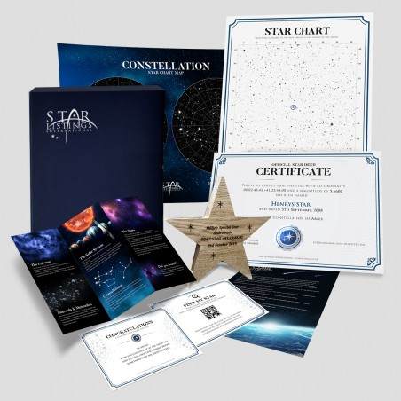 Name a Star Engraved Wooden Star Gift Set